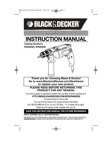 black decker instruction manuals